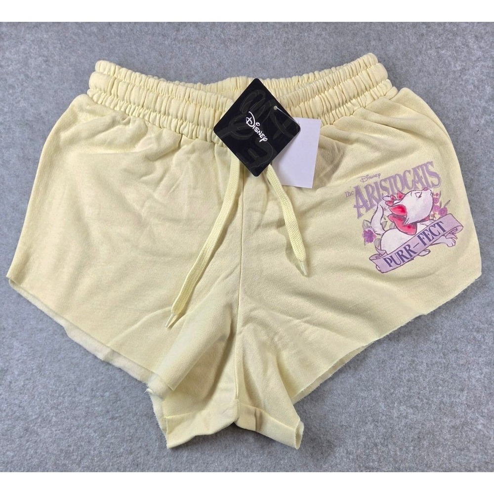 Disney The Aristocats Marie Purr-fect Lounge Shorts Yellow Women Large NWT